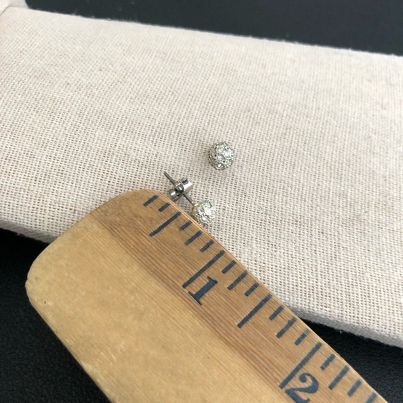 Vintage Silver Tone Stud Earrings - Picture 2 of 2